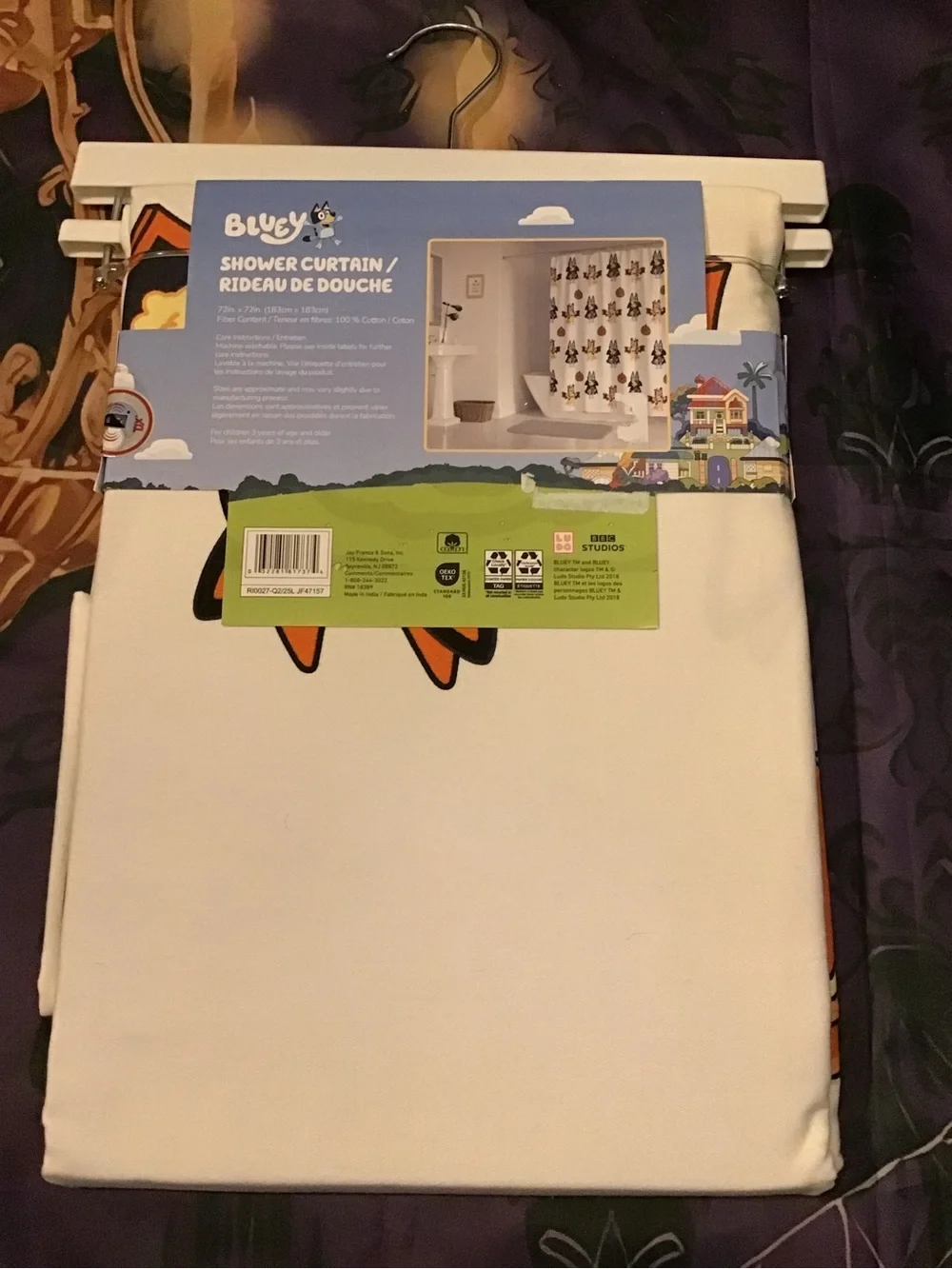 Blue and bingo vampire halloween shower curtain 72 x 72 -NEW